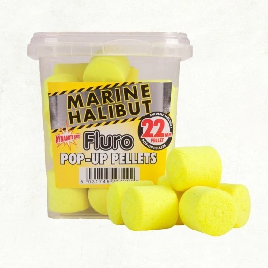 DYNAMITE BAITS Dynamite Catfish Pop Ups Yellow Fluro Marine Halibut 22mm 1 DYNAMITE BAITS Dynamite Catfish Pop Ups Yellow Fluro Marine Halibut 22mm